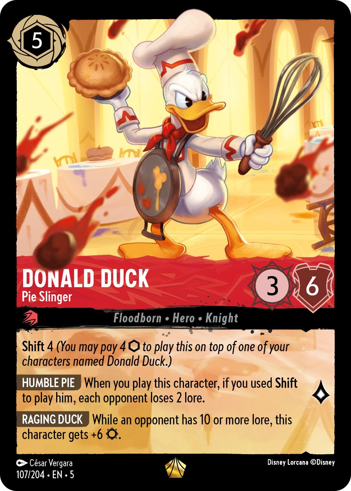 Disney Lorcana Shimmering Skies card Donald Duck