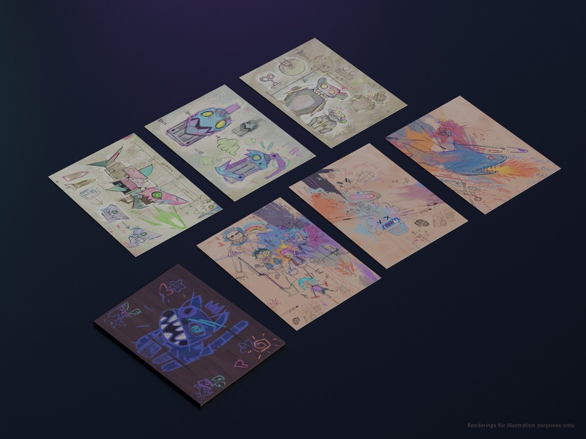 Arcane 6 Art Cards Featuring Powder's Drawings.