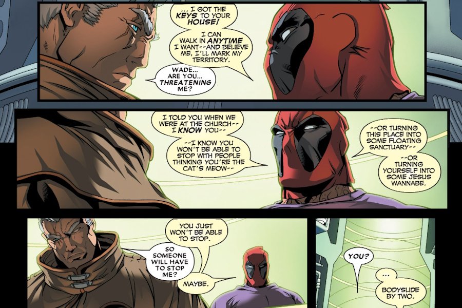 Cable and Wade chat.
