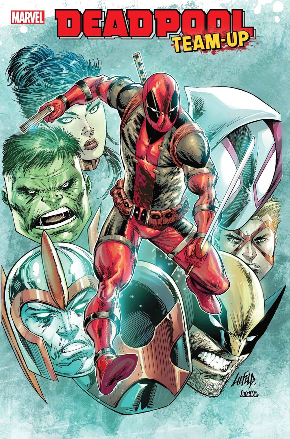 Rob Liefeld's variant cover for Deadpool Team-Up #1.