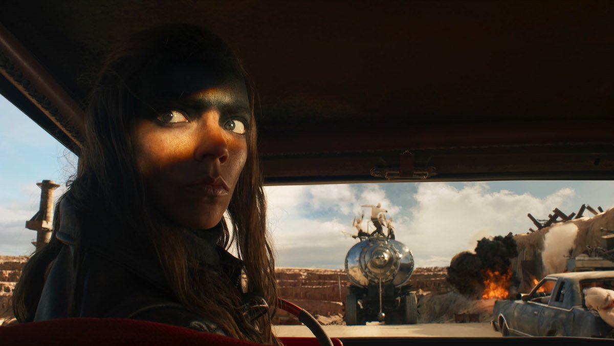 Anya Taylor-Joy's Furiosa looks over her shoulder