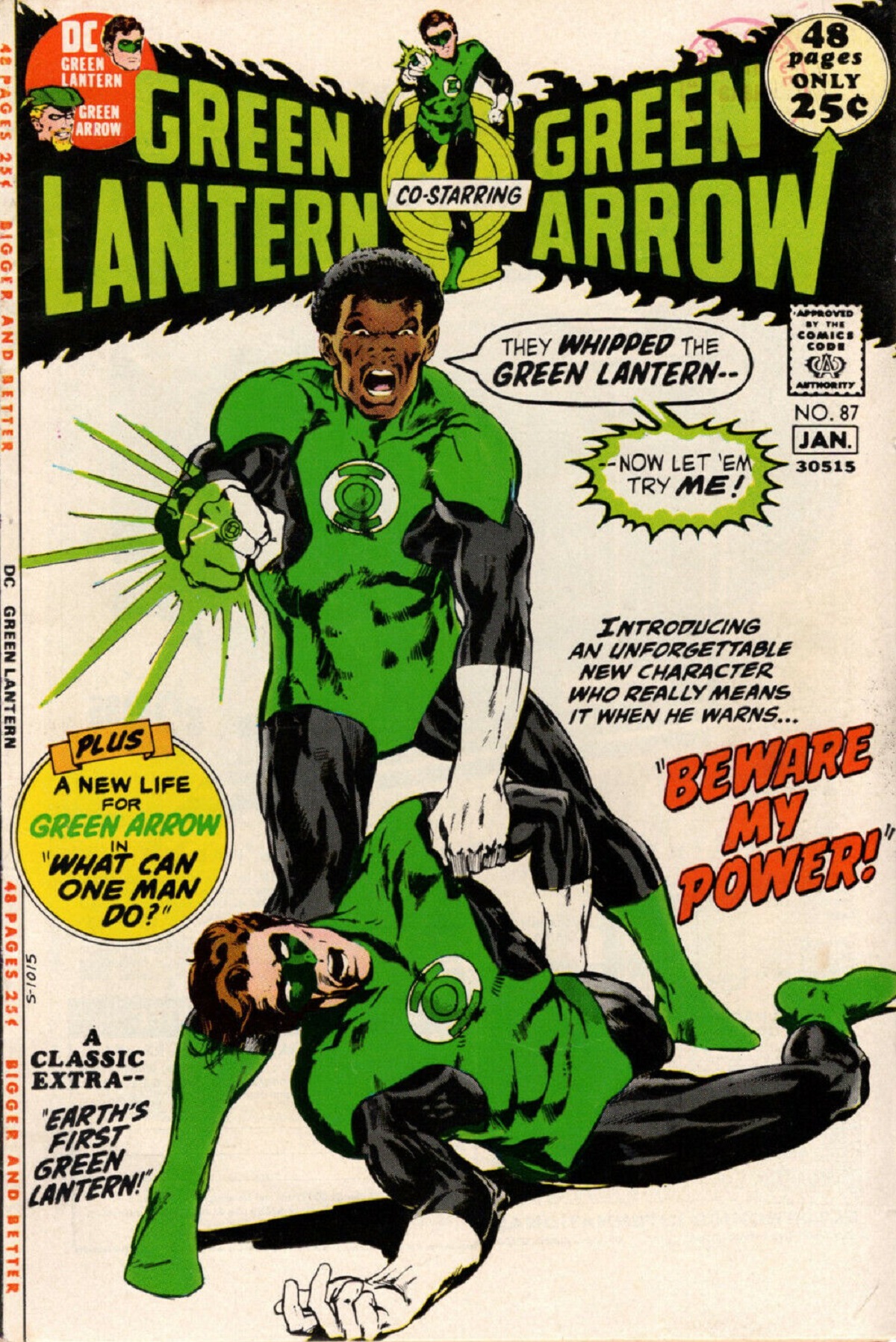 Green Lantern/Green Arrow #87, the first appearance of John Stewart.