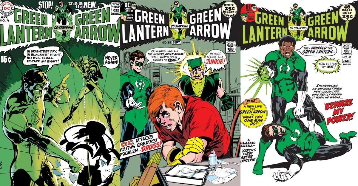 Neal Adams' covers for his legendary Green Lantern/Green Arrow run of the 1970s.