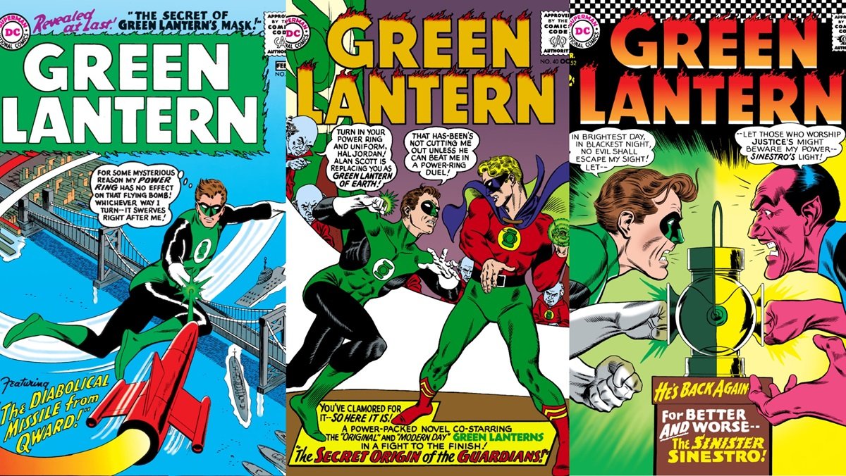 Silver Age Green Lantern covers by artist Gil Kane.