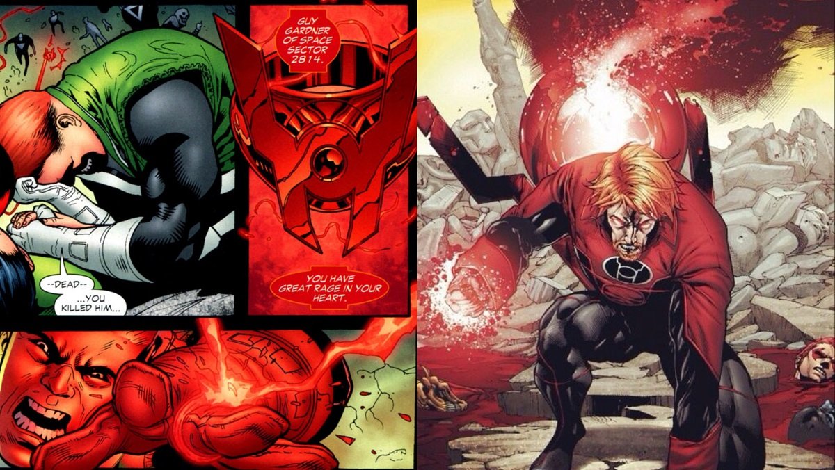 Guy Gardner becomes a Red Lantern during the Blackest Night.