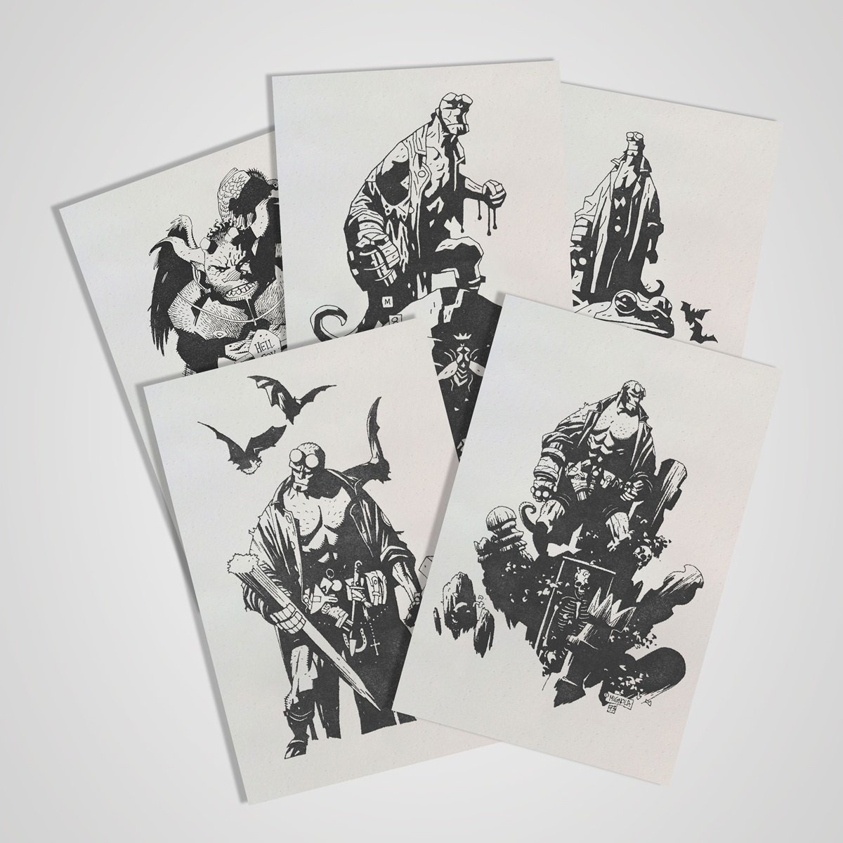 Hellboy Letterpress images from artist and Hellboy creator Mike Mignola.