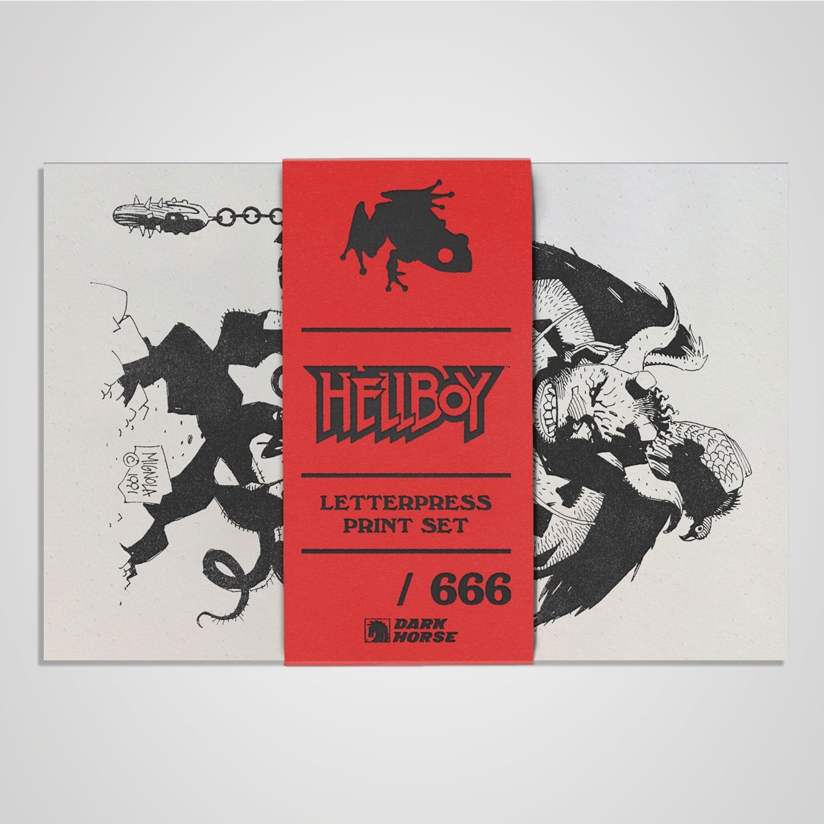 Hellboy Letterpress set cover image with art by creator Mike Mignola.