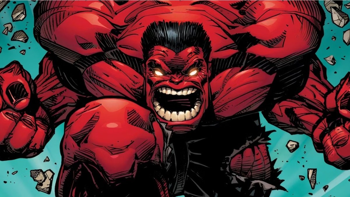 The Red Hulk on a rampage in the pages of The Incredible Hulk.