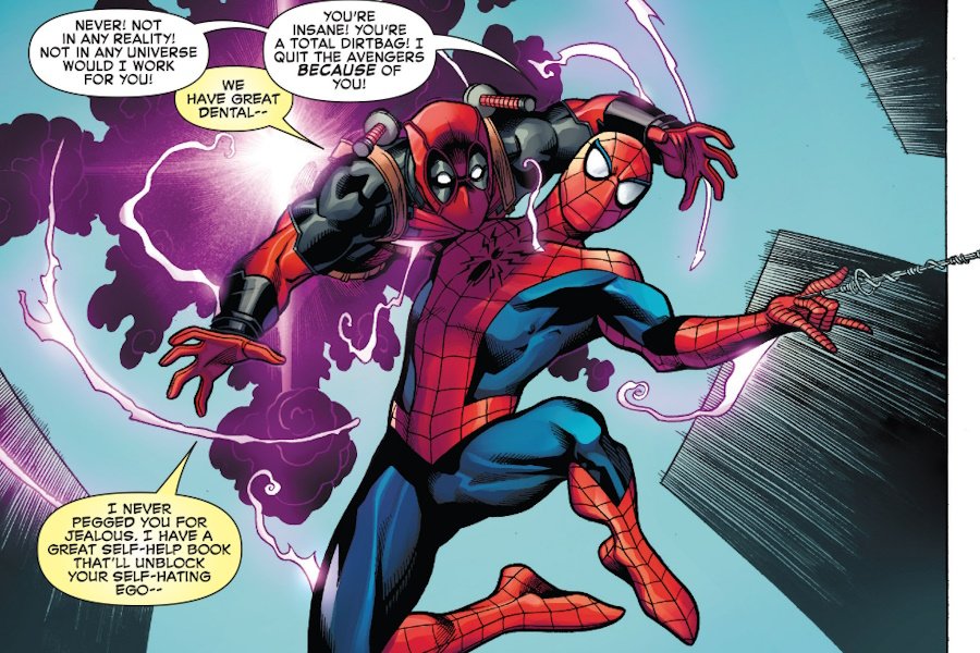 Spider-Man and Wade Wilson.