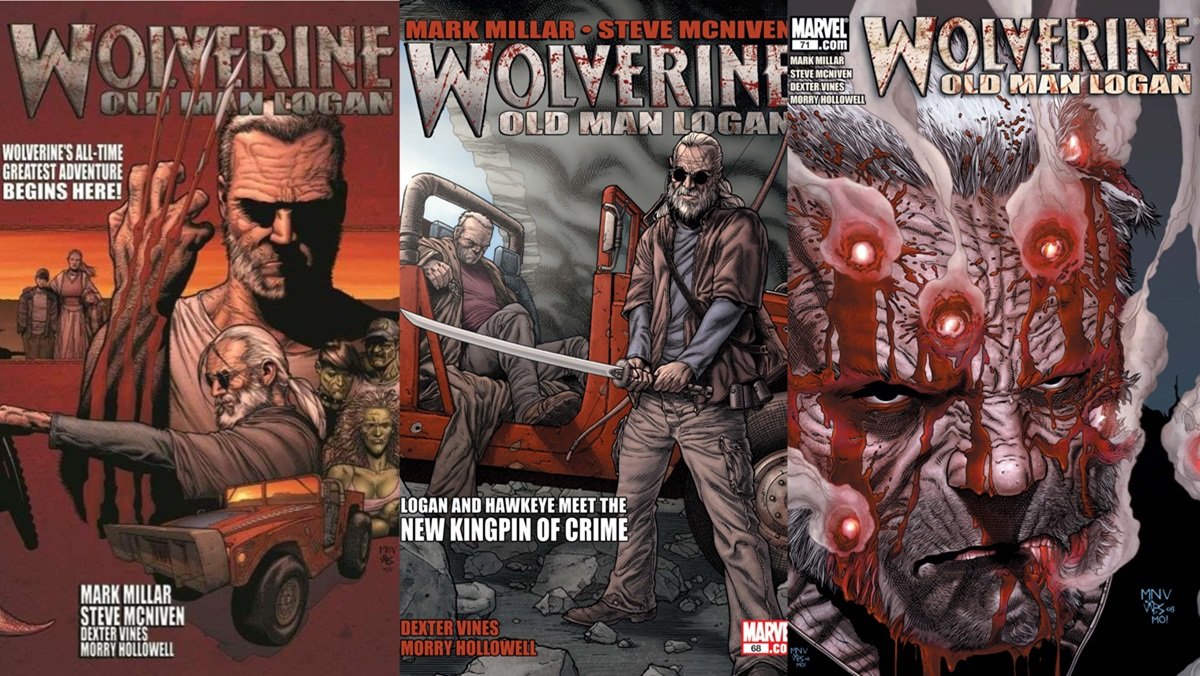 Covers for Marvel's Old Man Logan story from the pages of Wolverine. 