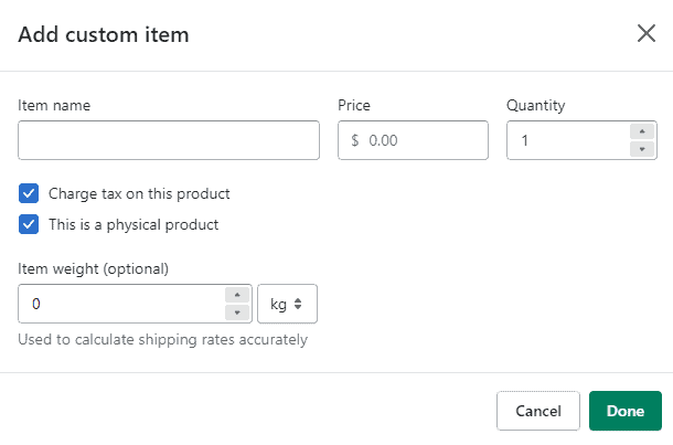 Add custom item