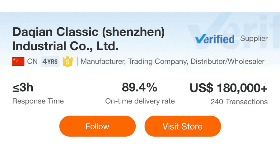 An example of an Alibaba store page