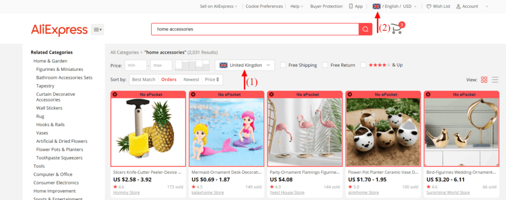 How to find UK suppliers on AliExpress