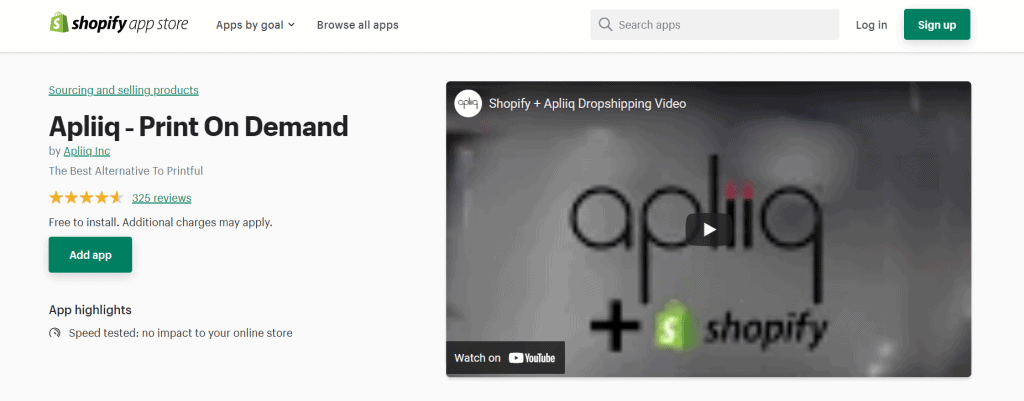 Apliiq Shopify app store