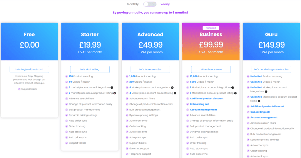 Avasam pricing page