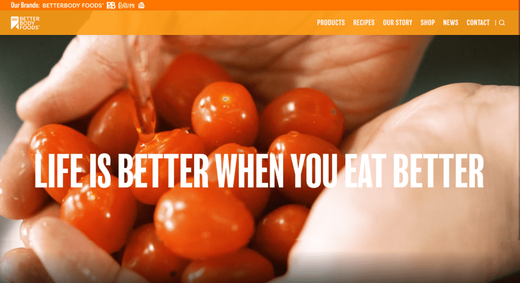 Better Body Foods homepage