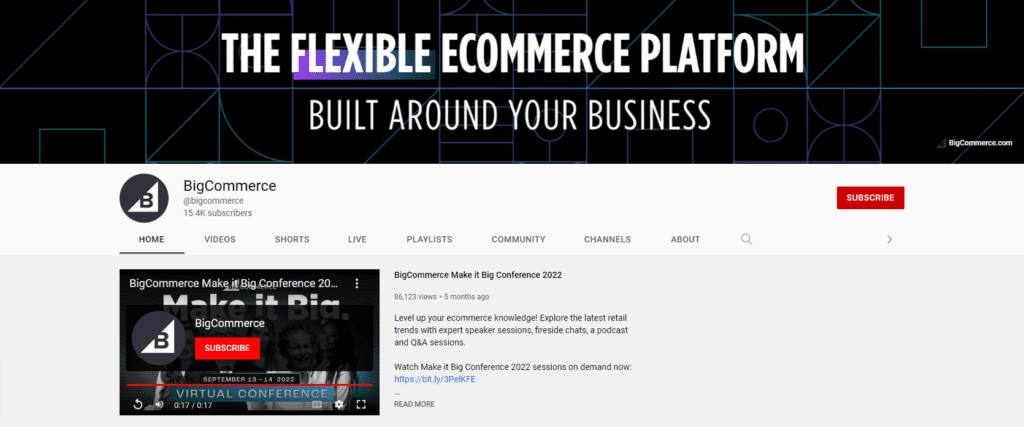 Bigcommerce youtube channel