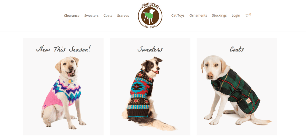 Chilly Dog Sweaters homepage