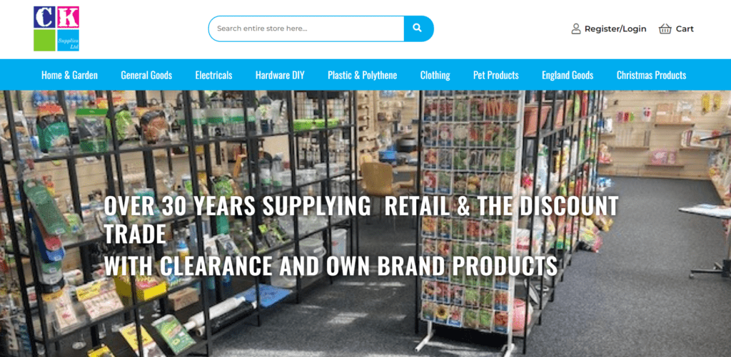 CK Wholesale homepage