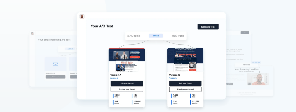 A/B testing feature of ClickFunnels