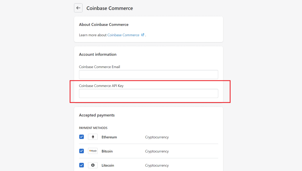 How to add Coinbase Commerce to Shopify