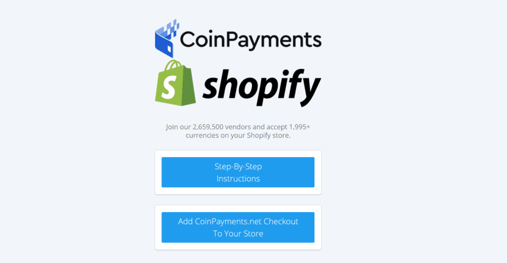 Add CoinPayments to your Shopify store