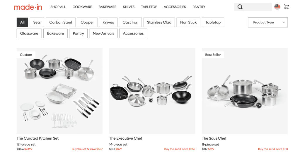 Made in Cookware pan sets