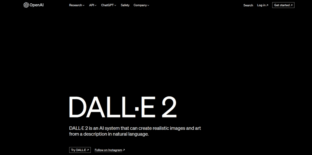 DALL-E 2 homepage