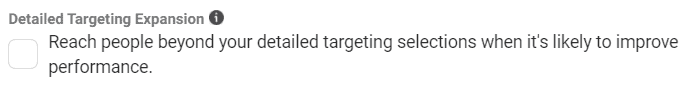 Detailed Targeting Expansion Facebook Ads