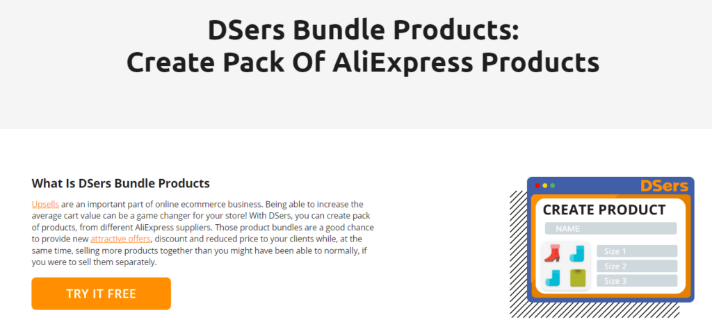 Bundle products feature of DSers