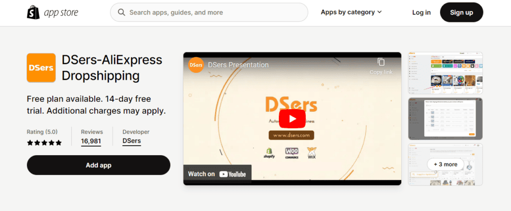 DSers Shopify app
