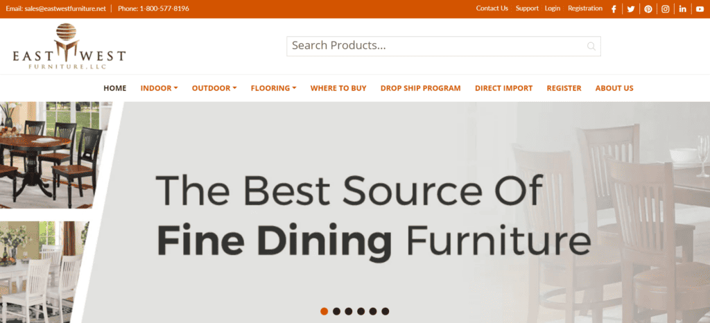 East West Furniture homepage