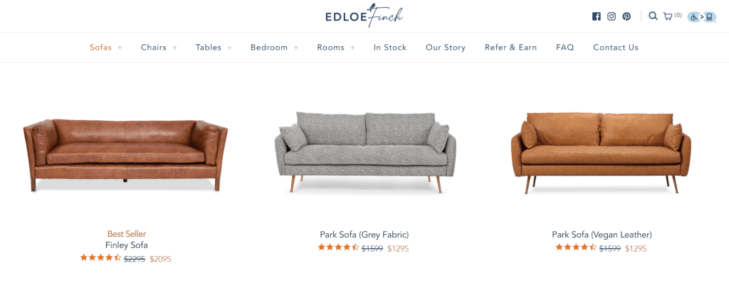 Edloe Finch furniture dropshipping supplier sofas