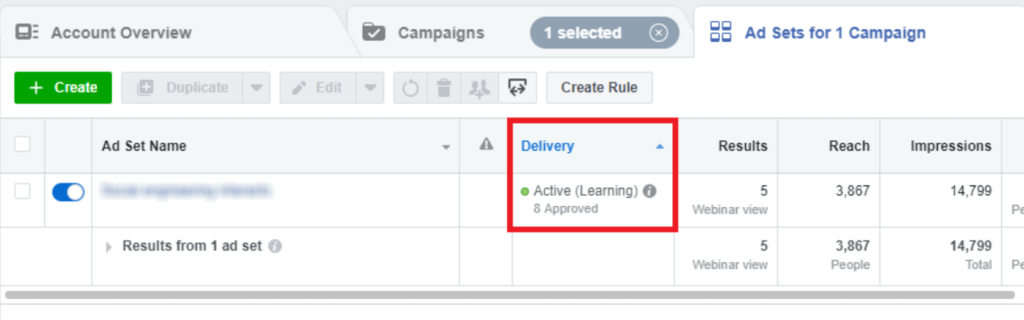 Facebook Ads learning phase