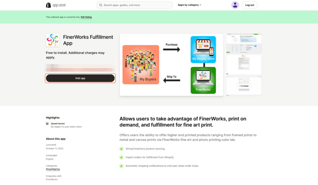 FinerWorks Shopify app