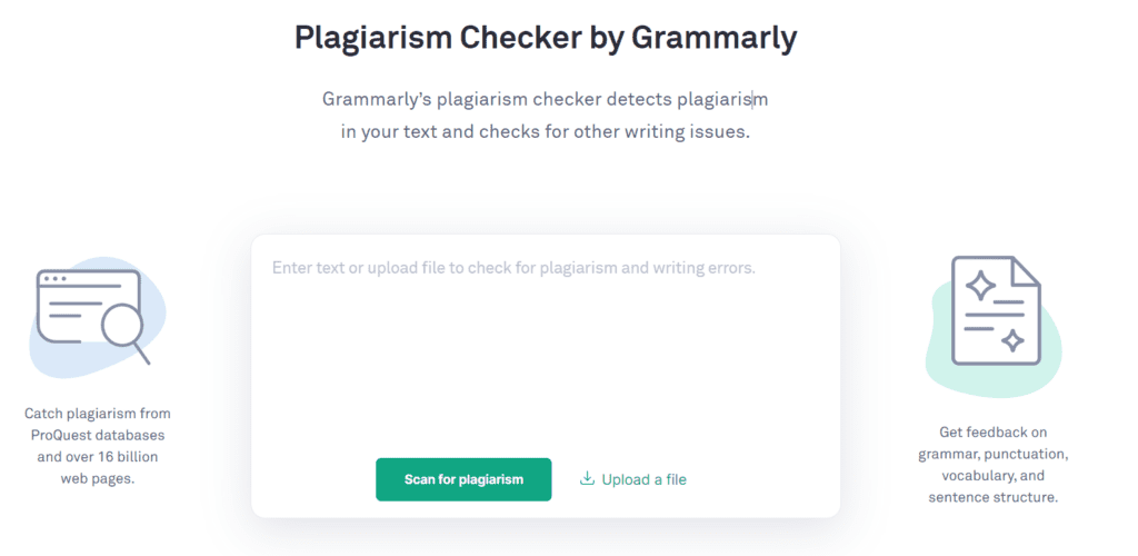 Plagiarism checker from Grammarly