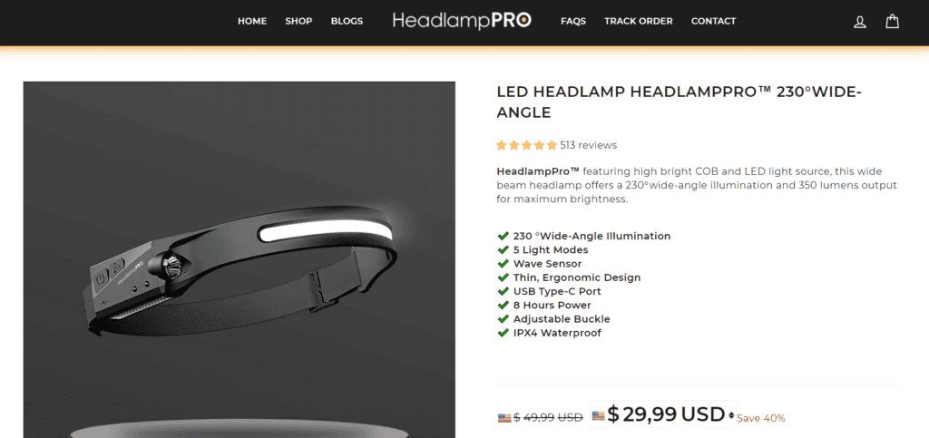 HeadlampPRO product page