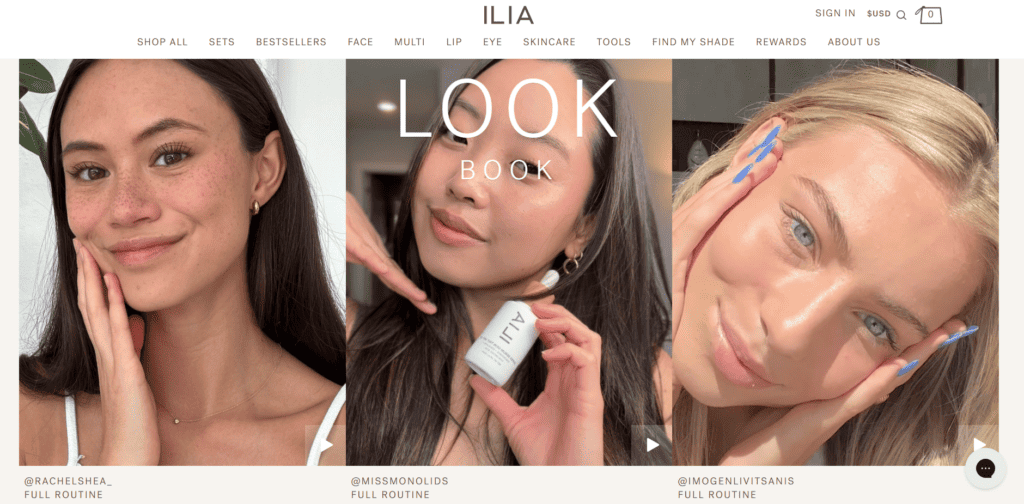 Ilia brand advocate page