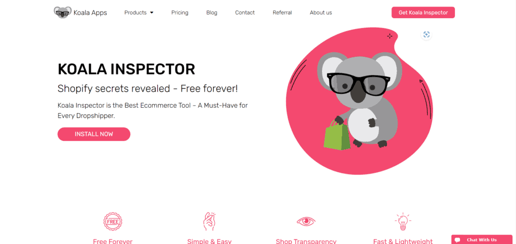 Koala inspector website homepage