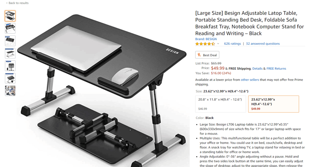 Laptop table dropshipping product idea Amazon