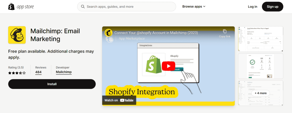 Mailchimp Shopify app
