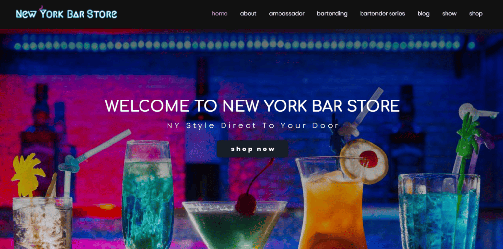 New York Bar Store homepage
