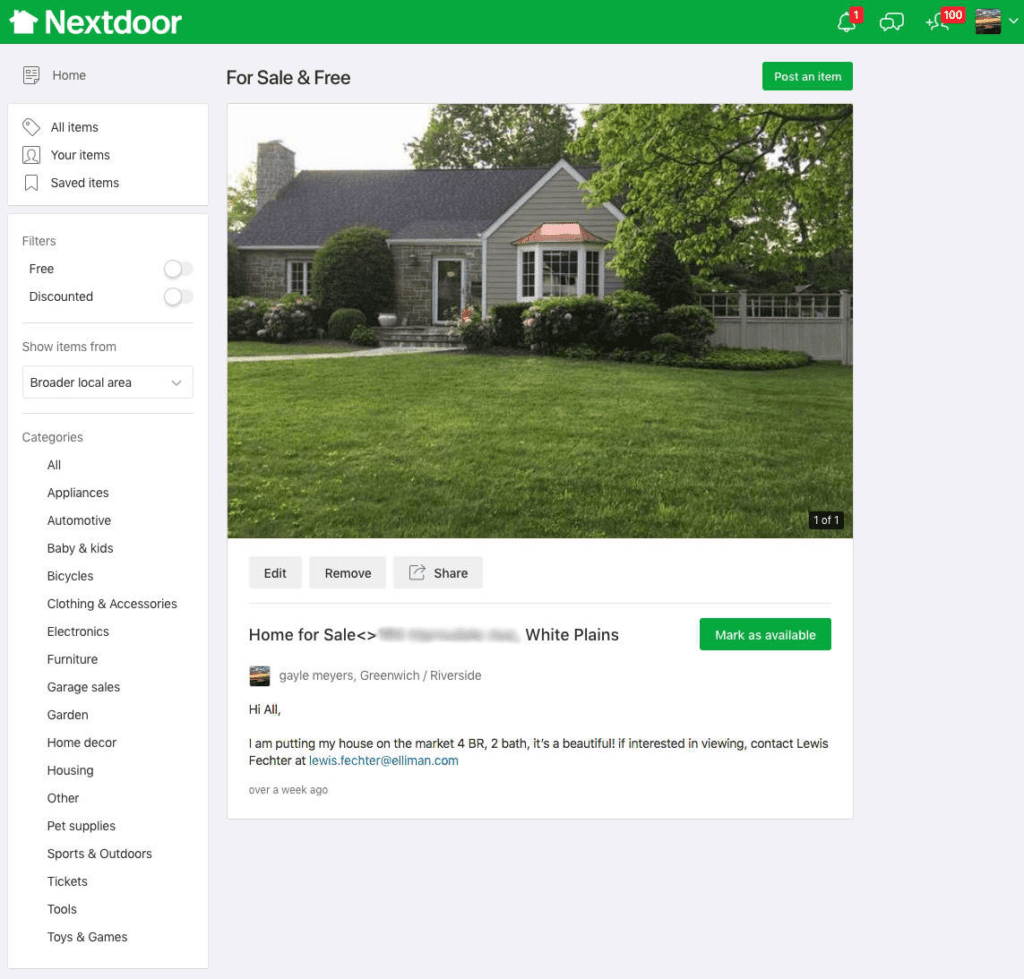 Nextdoor Neighbour home page
