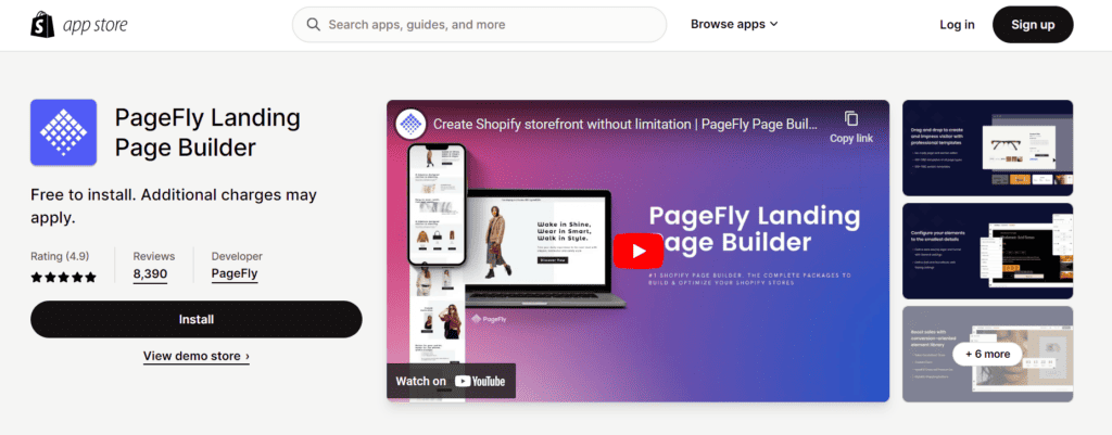 PageFly Shopify app