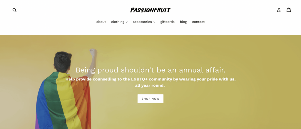 Homepage of Passionfruit
