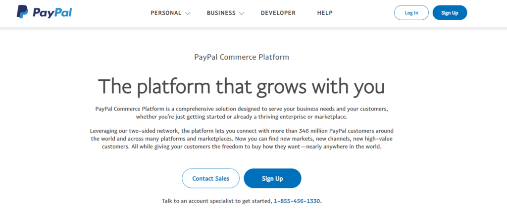 paypal payment gateway homepage