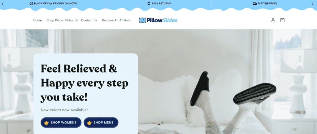 Homepage of Pillow Slides