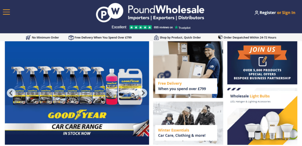 Pound Wholesale homepage
