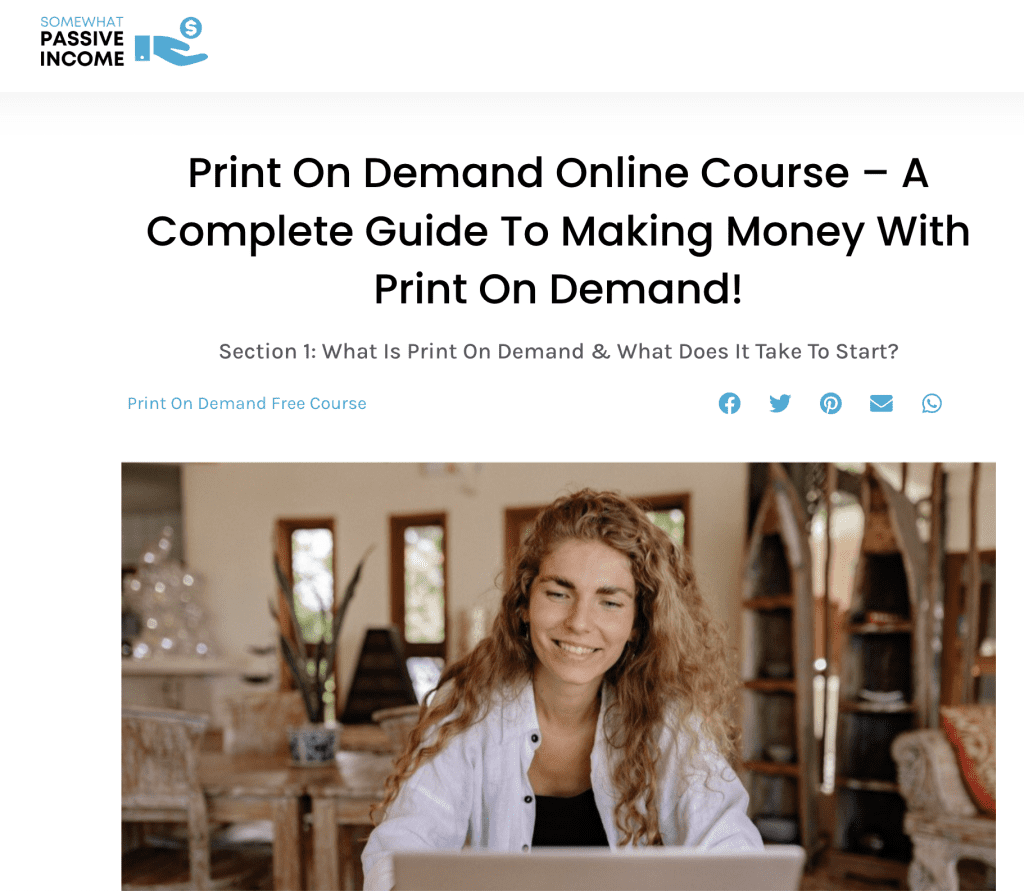 Print on demand blog guide course