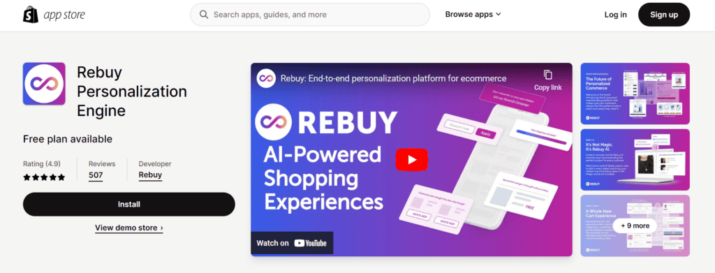 Rebuy Shopify app